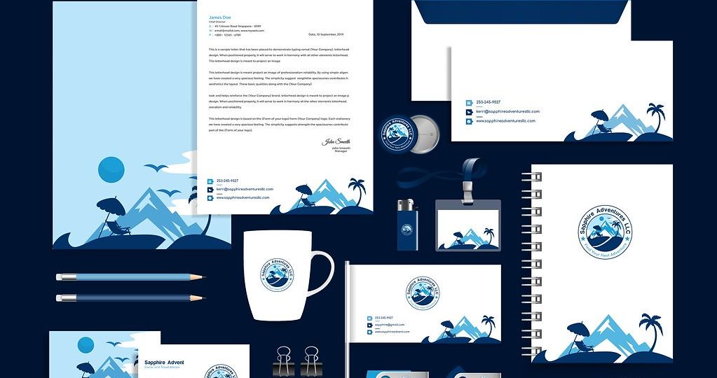 Brand identity stationery and logo system presentation.