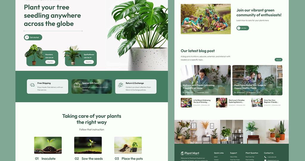 Modern website mockup featuring a clean landing page design.